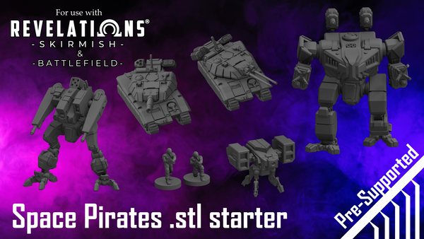 Revelations: Skirmish and Battlefield | Pirates .stl Starter Bundle (Pre-supports included)